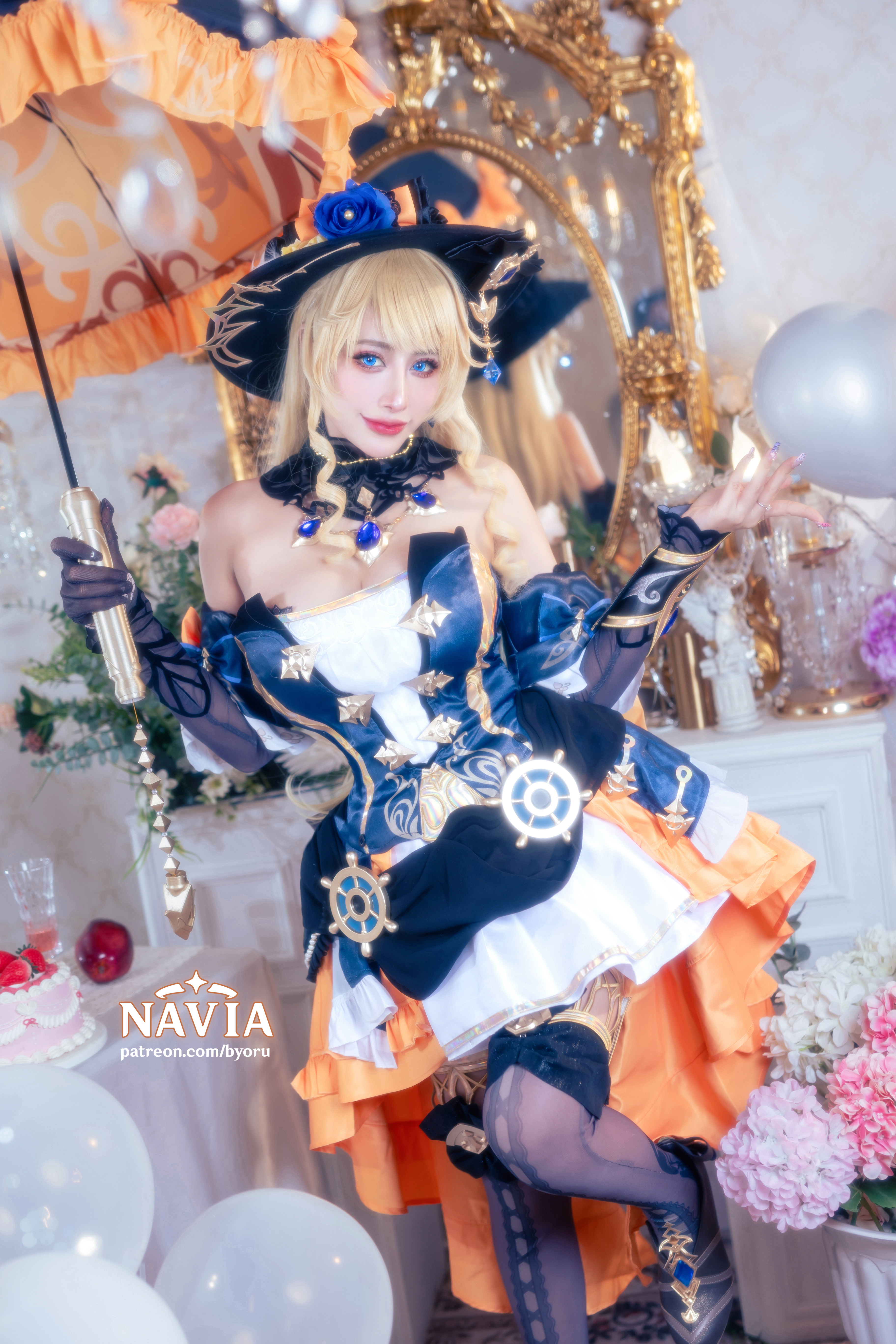 Обворожительный и заводной cosplay Navia (Genshin Impact) by Byoru 18+