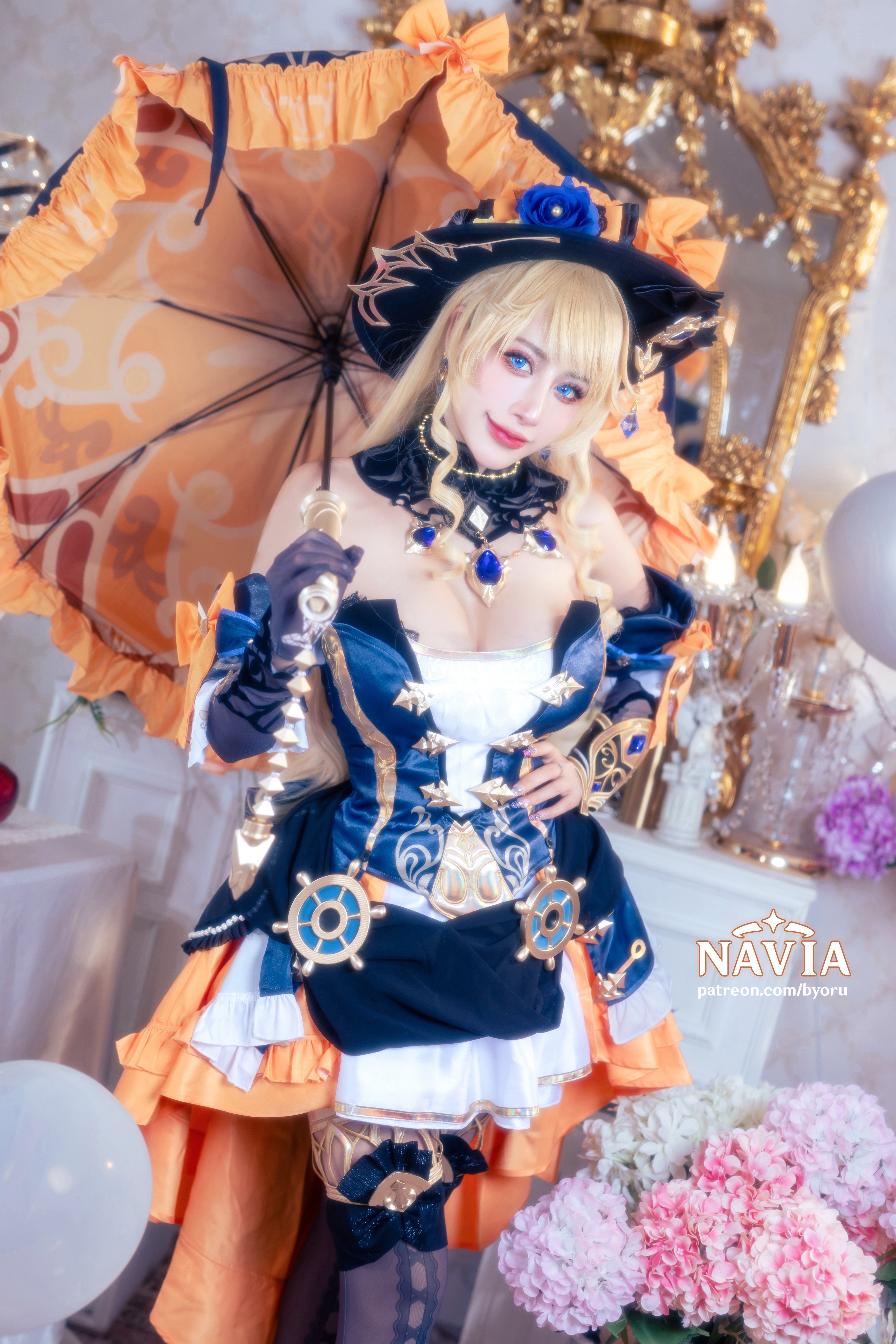 Пленительный и умопомрачительный cosplay Navia (Genshin Impact) by Byoru порно