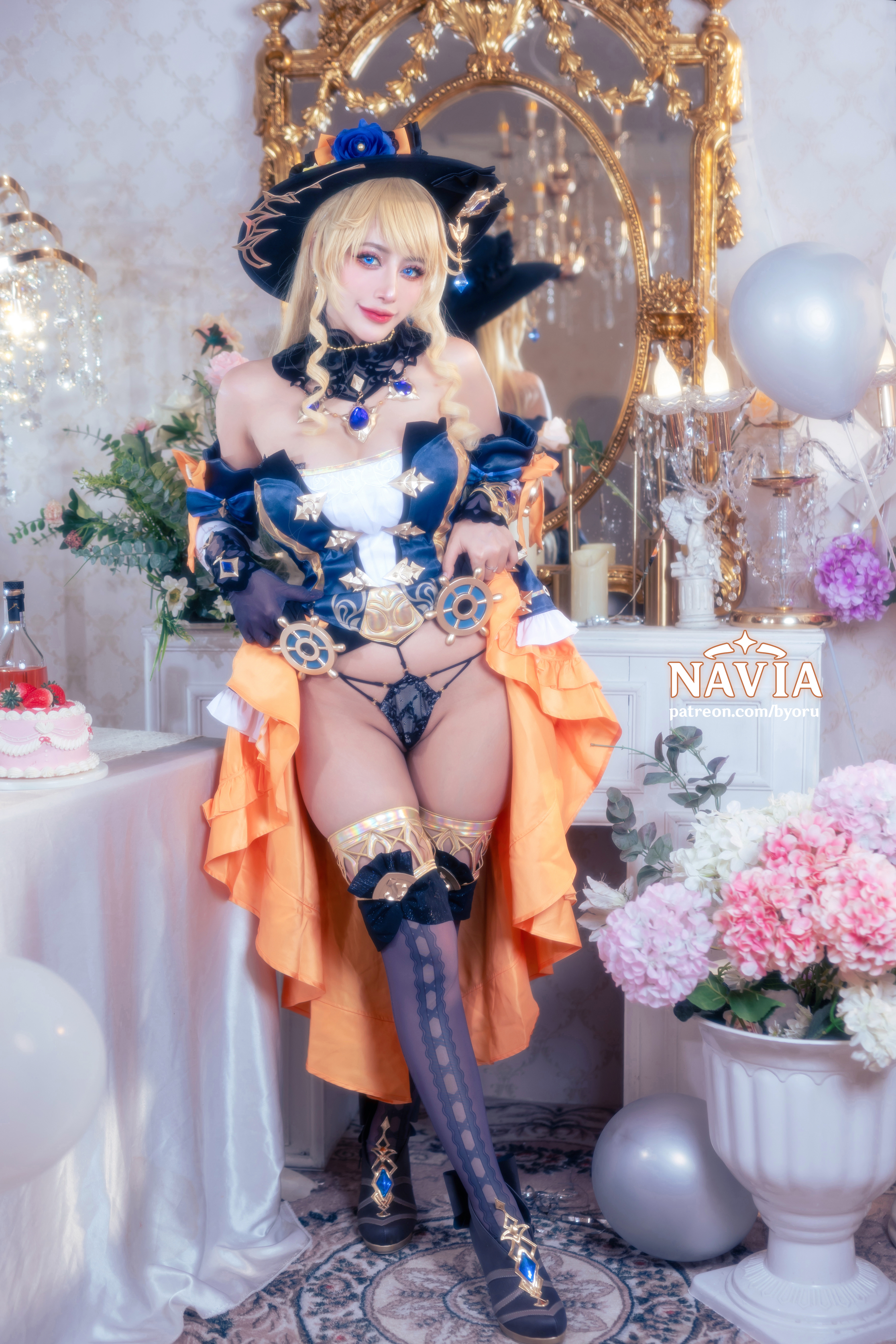 Красивый cosplay Navia (Genshin Impact) by Byoru girl