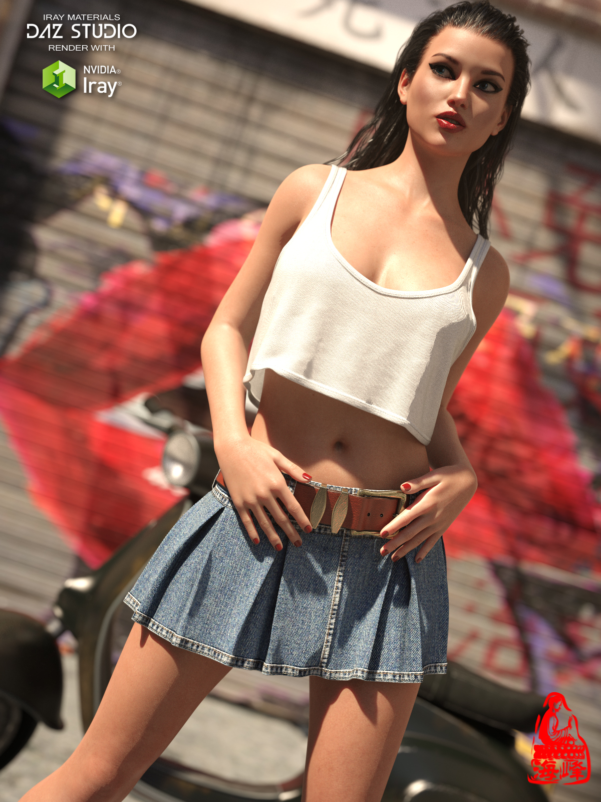 dForce Tank & Skirt for Genesis 8 & 8.1 Females and Genesis 9 (Repost)